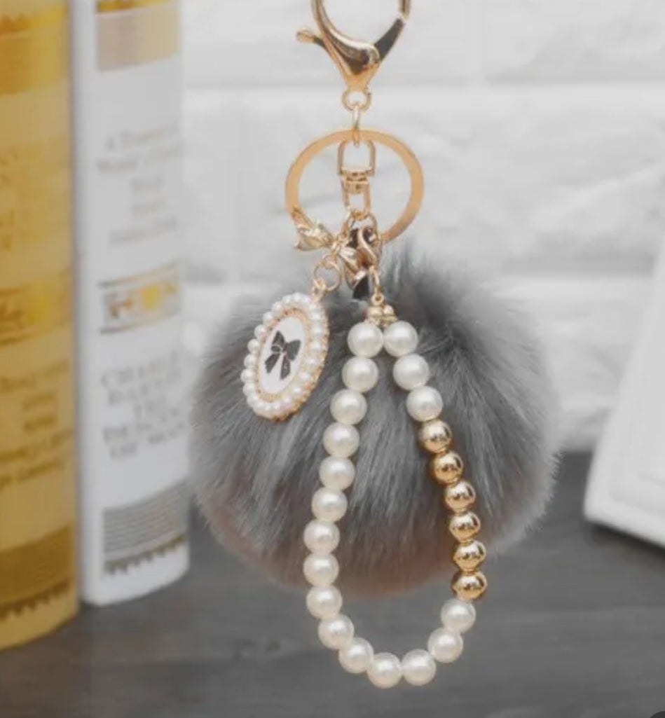 Beaded Puffy Ball Bag Pendant