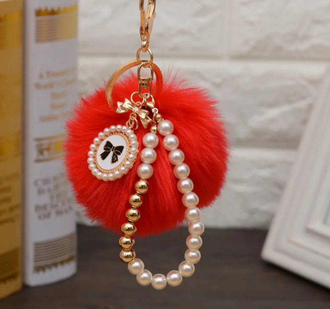 Beaded Puffy Ball Bag Pendant