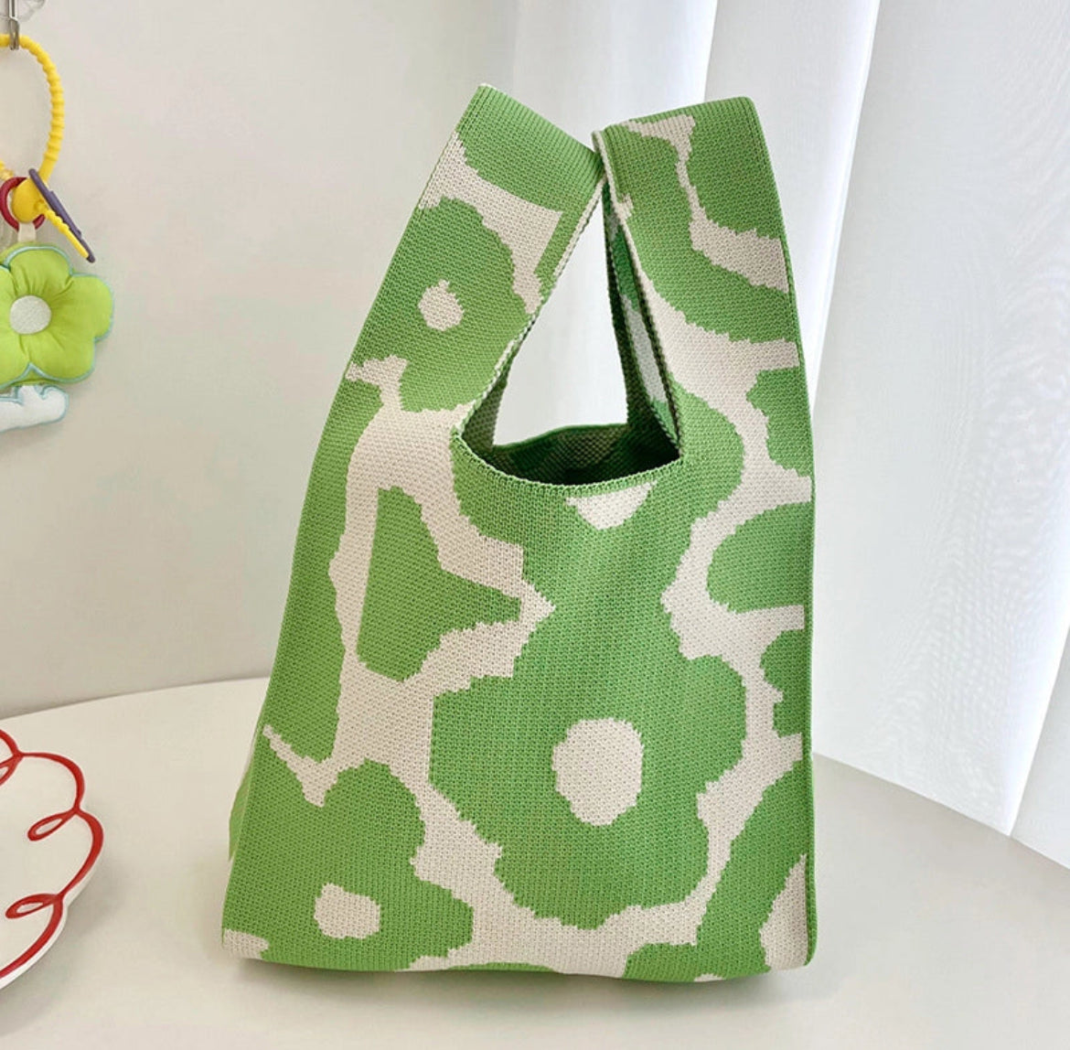 Floral knit bag