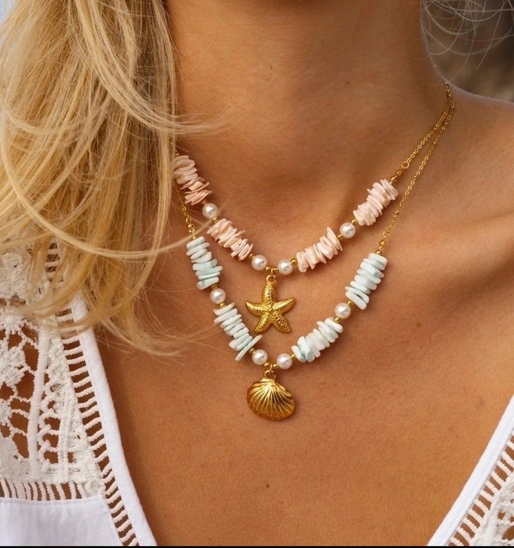 Aqua Shell necklace