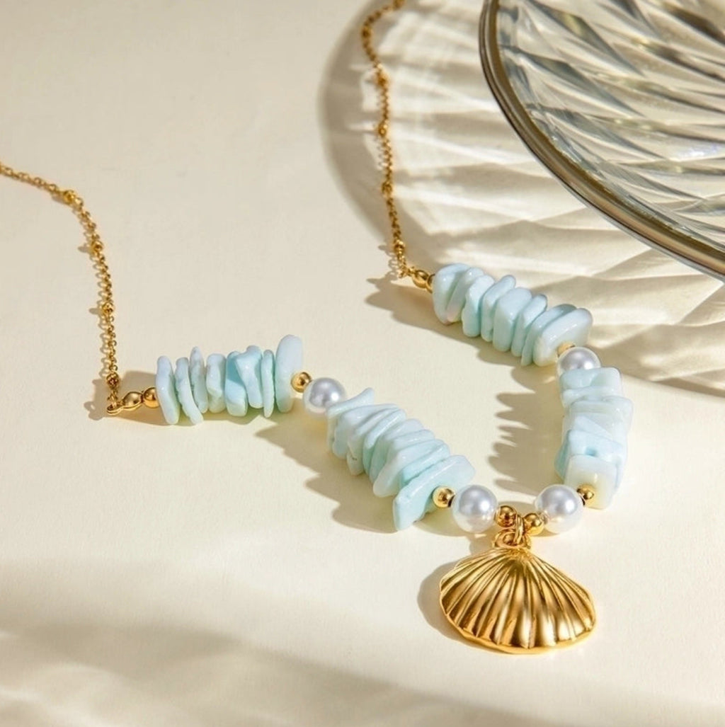 Aqua Shell necklace